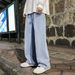 Fashion Men's Solid Color Draping Jeans Loose Straight Korean Vintage High Street Hip-hop Y2K Casual Daily Pull Wide Leg 2025_mkmklike.com