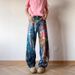 Men's Clothing Retro Washed Ink Oil Painting Palette Jeans Men's And Women's Spring High Street 3d Color Printed Floor Mopping Trousers_mkmklike.com