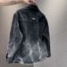 Gradient Denim Jacket For Men, Versatile Cool Autumn Jacket, Casual And Trendy Brand Lapel Shirt_mkmklike.com