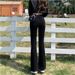 Fleece-Lined Jeans For Women, Flared Micro-Horse Hoof Pants, Autumn And Winter 2024 New High-Waisted Stretchy Wide-Leg_mkmklike.com