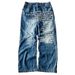 Men's And Women's American Retro Hip-hop Jeans - Loose And Loose, Street Style, With Letter Print_mkmklike.com