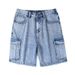 In Stock Workwear Denim Summer Loose Casual New Versatile Simple Five-Point Mid-Length Shorts_mkmklike.com