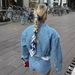 Women's internet celebrity denim sequined jacket short coat suit_mkmklike.com