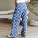Trendy Girl Closet 2025 Autumn New Loose High-Waisted Wide-Leg Casual Pants European And American Fashion Checkered Print Jeans For Women_mkmklike.com