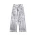 American Vintage Tie-Dye Washed Straight-Leg Jeans For Men And Women High Street Loose Vibe Style Couple Floor-Length_mkmklike.com