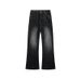 Men's Fleece Lined Flared Jeans - Retro High Waist Washed Denim Pants For Autumn & Winter, Comfortable & Stylish_mkmklike.com