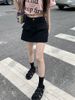 K Retro Workwear Denim Skirt For Women, High Waist, Loose Fit, Slimming A-line Skirt, Spicy Girl Short Skirt_mkmklike.com
