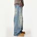 Men's Vintage Washed High Street Wide Leg Jeans With Splatter Paint Design_mkmklike.com