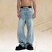American Style Distressed Washed Loose Slimming Wide-Leg Jeans Casual Straight Pants_mkmklike.com