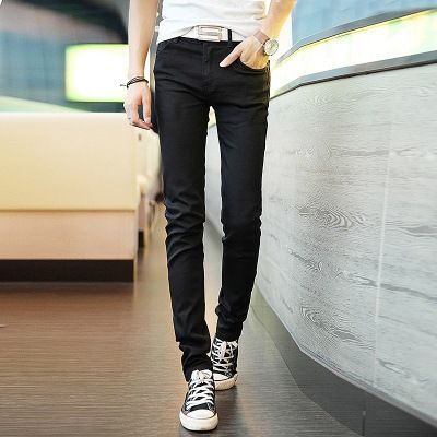 Men's Clothing Street Goods Autumn Jeans Korean Style Calf Men's Personality Skinny Pants Boys Trendy Long Pants Trendy_mkmklike.com