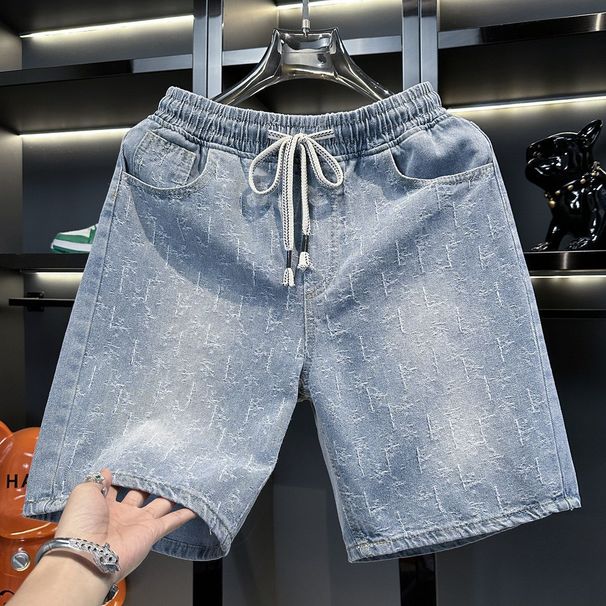 Men's Lightweight Denim Shorts - Relaxed Fit Straight Leg Casual 5-Inch Inseam Summer Shorts With Classic Wash_mkmklike.com