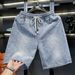 Men's Lightweight Denim Shorts - Relaxed Fit Straight Leg Casual 5-Inch Inseam Summer Shorts With Classic Wash_mkmklike.com