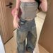 Men's Clothing High Street Edgy Style Distressed Jeans For Men And Women Washed Retro Design Splatter Paint Effect Loose Straight Leg Floor Length_mkmklike.com