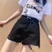 Women's Clothing High-Waisted Slimming Denim Shorts Trendy Ins Style Wide Leg Ripped A-Line Hot Pants Spring/Summer Fashion_mkmklike.com