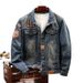 Men's Embroidered Cowboy Jacket Spring And Autumn Loose Vintage Jacket Top_mkmklike.com
