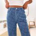 Women's Clothing Autumn And Winter New Casual Denim Trousers Love Hook Flower Washed Straight Jeans Women's_mkmklike.com