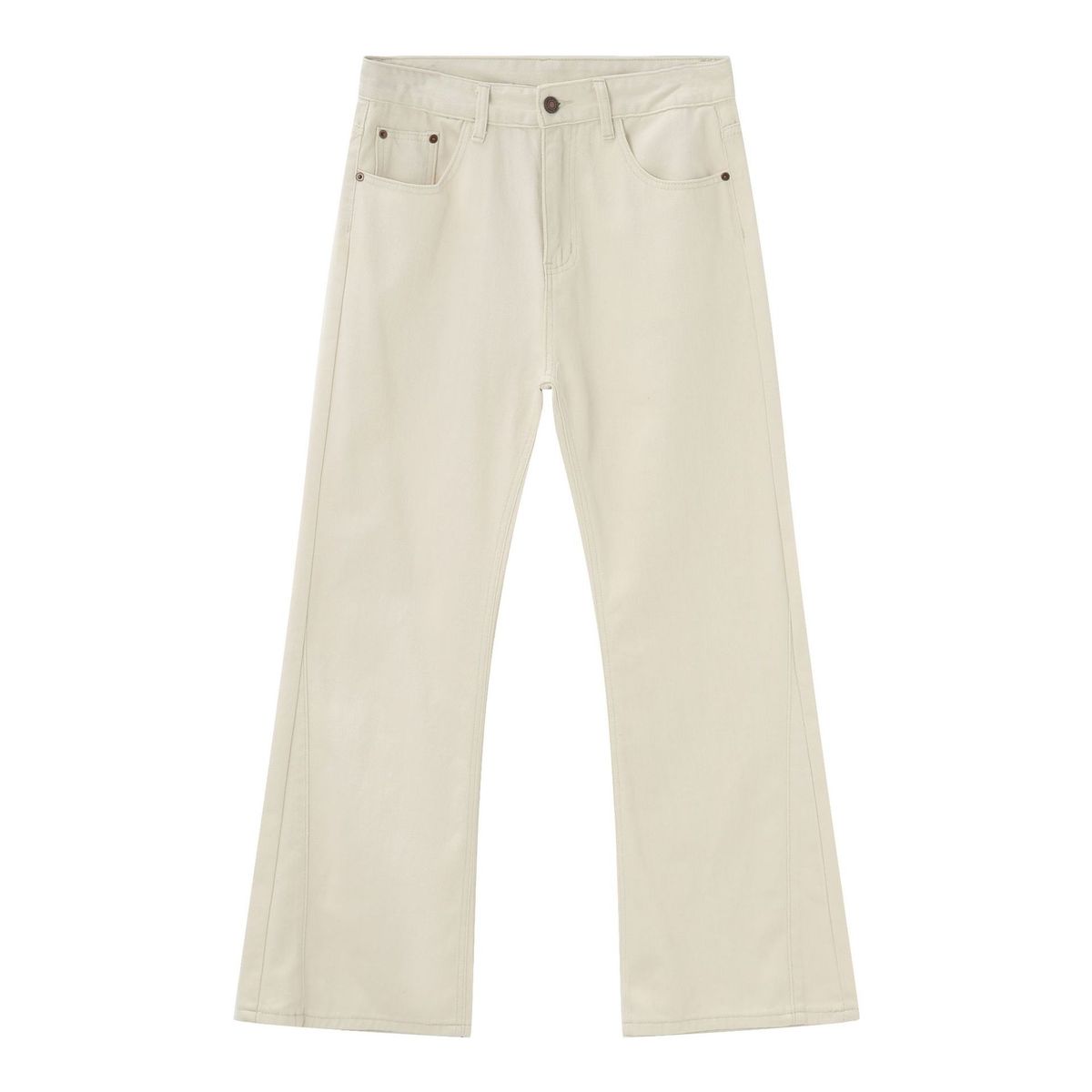 Men's Clothing 2025 New Minimalist Style Solid Color Versatile Basic Style Drapey Flared Casual Pants Denim Trousers_mkmklike.com