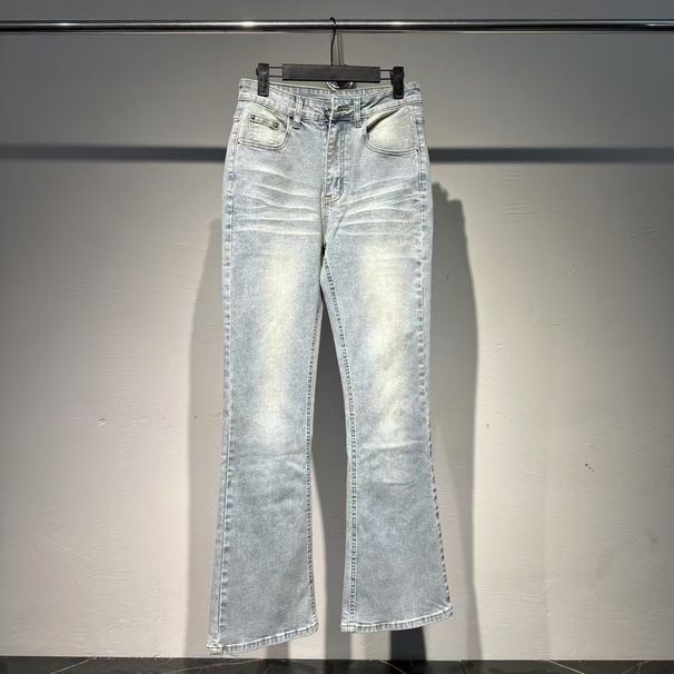 Seawinter High Street Slim Fit Stretch Denim Pants Subtle Flare Washed Jeans Vintage Blue Wash S to XL_mkmklike.com