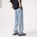 Streetwear Drop-Crotch Relaxed Fit Jeans For Men – Lightweight Washed Denim (60% Cotton + 40% Lyocell, High-Street Drape, Multi-Pocket Design)_mkmklike.com
