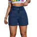 Plus Size High Waisted Distressed Denim Shorts For Women – Vintage Washed, Relaxed Fit, Raw Hem Streetwear Hot Pants (0xl-3xl, Dark Blue, 70% Cotton)_mkmklike.com