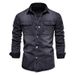 Pulse Pulse 2024 Spring Autumn Winter New European And American Version Stylish Denim Trendy Men's Casual Long Sleeve Turn-down_mkmklike.com