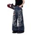 Wasteland Feng Shui Washed Old Ripped Scimitar Pants Wide Jeans Men's Autumn American Design Sense Casual Loose Trousers_mkmklike.com