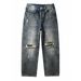 Plus Size Women's High Waist Distressed Jeans – Vintage Loose Fit Wide Leg Denim Pants For Curvy Women (M-3XL, Washed Blue)_mkmklike.com