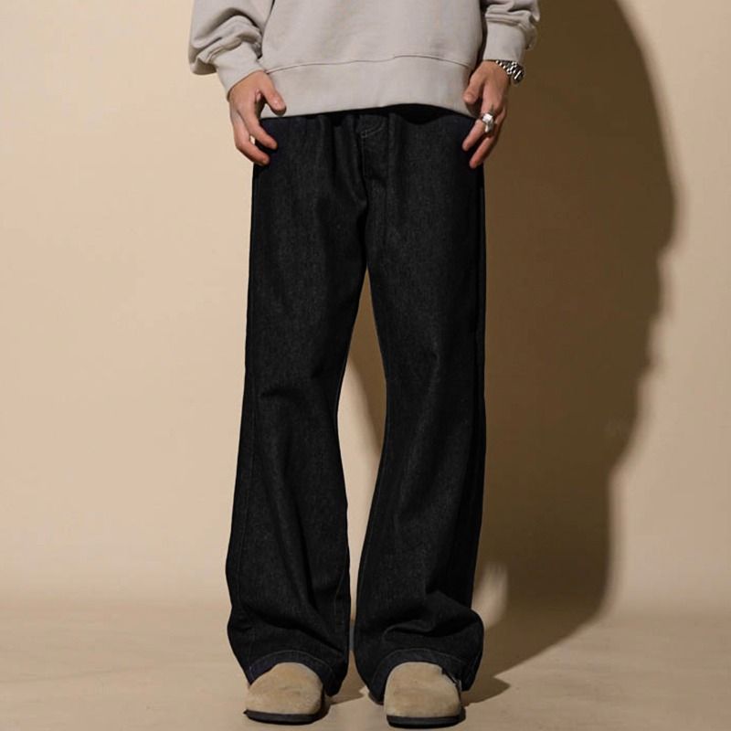 Hong Kong Trendy Men's Spring And Autumn New 2025 Personalized Letter Jeans Hip Hop Ins Trendy High Street Trendy Ruffian Handsome Trousers_mkmklike.com