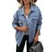 Trendy Oversized Denim Jacket For Women - Streetwear Bf Style Casual Coat With Cotton Blend_mkmklike.com