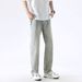 Men's Stretch Jeans Wear Archer0603 American Style Washed Distressed Yellow Mud Dyed High Street Straight Leg Pants Summer Trendy_mkmklike.com