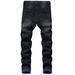 Men's Clothing Ripped Jeans Color Ripped Yarn Denim Trousers_mkmklike.com