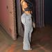 Women's Clothing Sexy Flared Jeans For Women, Autumn New Style, High Waisted, Slim Fit, Slightly Stretchy Flared Pants_mkmklike.com