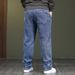 Spring And Summer New Jeans Men's Loose Casual Jeans Men's Elastic Splicing Versatile Straight Jeans Men_mkmklike.com