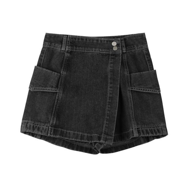 K Irregular Denim Skirt, Women's High Waisted A-line Half Skirt, Spicy Girl Retro Slimming And Hip Hugging Short Skirt_mkmklike.com
