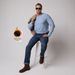 Men's Fleece-Lined High Waist Jeans - Relaxed Straight Leg Winter Trousers With Comfort Stretch_mkmklike.com