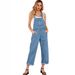 Women's Clothing Plus Size Denim Overalls For Women - Relaxed Fit High Waist Wide Leg Bib Overalls In Light & Dark Blue_mkmklike.com