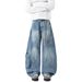 Vintage Washed American Loose-Fit Denim Pants – Oversized Cargo Workwear With Distressed Details, Unisex High Waist Streetwear For Urban Exploration_mkmklike.com