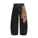 Men's Clothing Retro Machete Design Jeans Men And Women Trendy Brand Wide Leg Loose Cleanfit Pants Summer_mkmklike.com