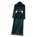 Women's Clothing French Retro Vintage French-Inspired Belted Waist Long Sleeve Denim Dress – Slim Fit, Lapel Collar, A-Line Midi Dress For Women_mkmklike.com