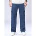 Men's Relaxed Fit Cargo Jeans – Dark Blue Utility Denim With Multi-Pockets, Wide Leg Comfort & Streetwear Versatility_mkmklike.com