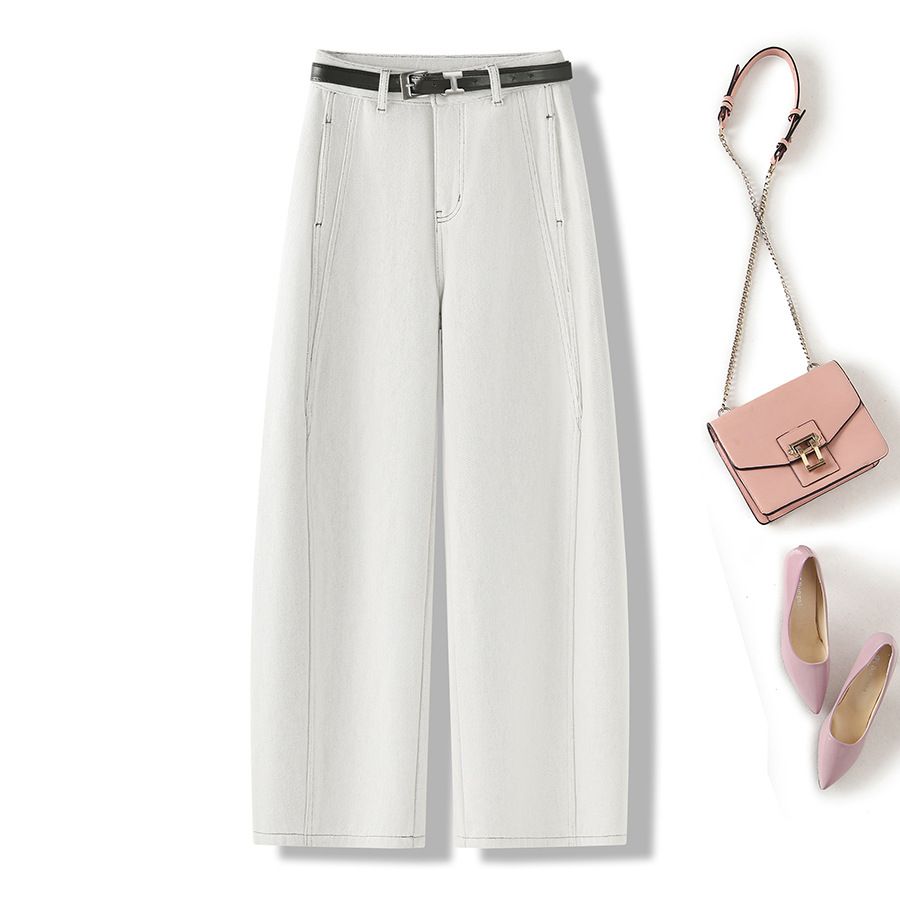 High Waist Flared Fleece-Lined Jeans For Women - Warm Winter Stretch Denim Pants With Curved Hem, Comfortable & Stylish_mkmklike.com