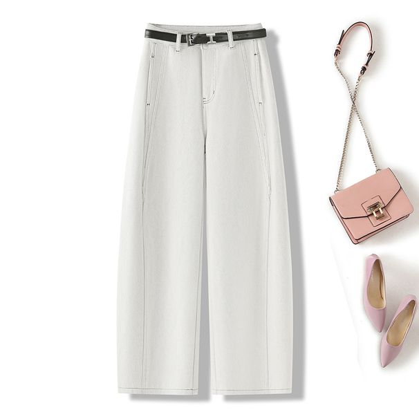 High Waist Flared Fleece-Lined Jeans For Women - Warm Winter Stretch Denim Pants With Curved Hem, Comfortable & Stylish_mkmklike.com