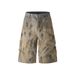 Men's Retro Distressed Workwear Jeans Curved Loose Wide Leg Cropped Pants Trendy Wasteland Style Summer Fashion_mkmklike.com