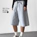 Vintage Washed Denim Shorts – Relaxed Straight Fit, 7-Inch Inseam, Distressed Finish, Summer Casual, Unisex Streetwear_mkmklike.com
