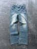 Vintage American Hip Hop Distressed Straight Leg Jeans With Drawstring For Men And Women_mkmklike.com
