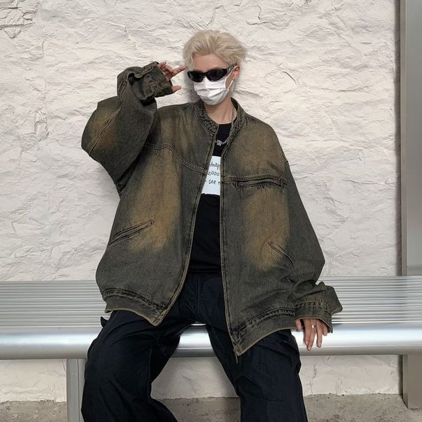 American Fashion Brand Denim Men's New Spring And Autumn Loose Jacket Trendy Versatile Clothes_mkmklike.com