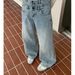 Men's Clothing Personality Double Waist Washed Jeans Men's Loose Versatile High Street Casual Trousers_mkmklike.com