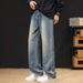 Men's Lightweight Loose Fit Straight Leg Jeans - Classic Casual Trousers For Everyday Comfort & Style_mkmklike.com