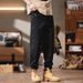 New Large Size Men's Pure Black Loose Small Scimitar Pants Men's Plus Fat Plus Size Harlan Simple Jeans Men_mkmklike.com