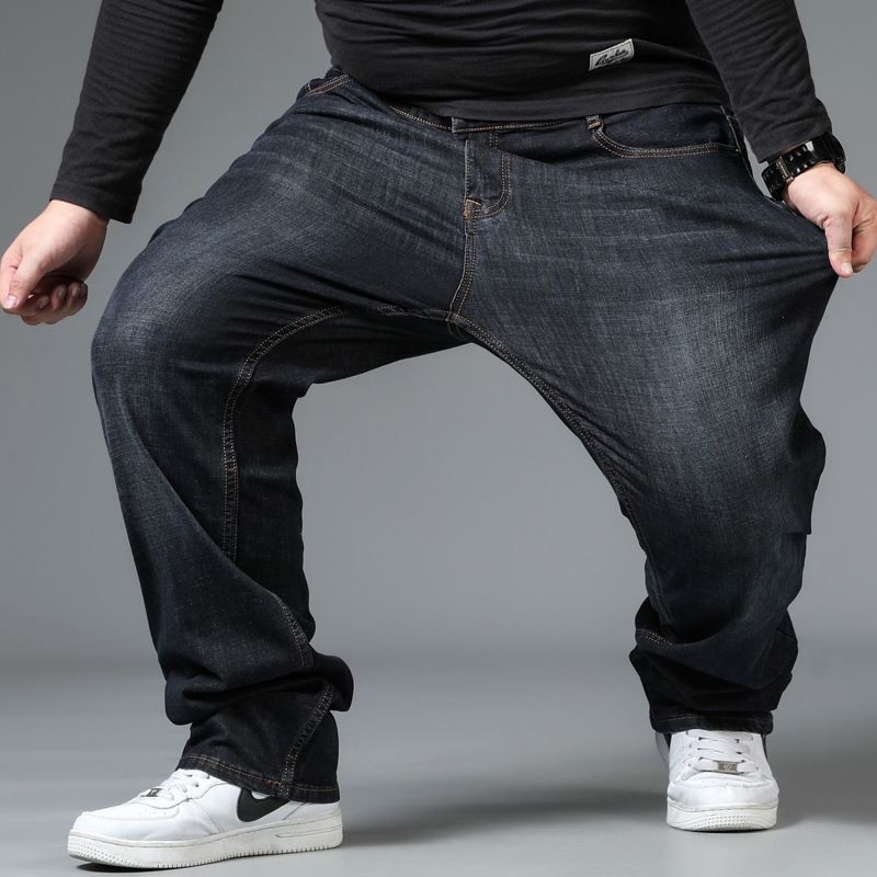 Men's Clothing Autumn And Winter Loose Jeans Men's Elastic Plus Fat Men's Large Size Straight Casual Men's Pants Fat Men Plus Fat Pants_mkmklike.com